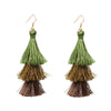 Vintage Fashion Fringed Boho Tassel Earrings Colorful Statement Jewelry Long Drop Earrings pendientes