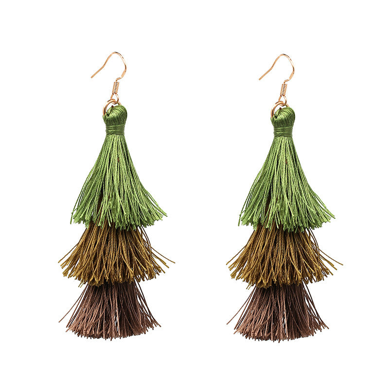 Vintage Fashion Fringed Boho Tassel Earrings Colorful Statement Jewelry Long Drop Earrings pendientes