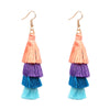 Vintage Fashion Fringed Boho Tassel Earrings Colorful Statement Jewelry Long Drop Earrings pendientes