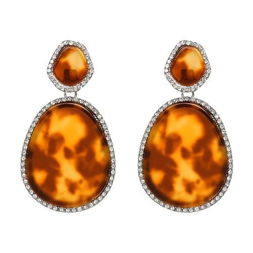 ZA design Fashion vintage resin Earrings Statement Jewelry Women Fringed Wedding SPARKLY-EDGED EARRINGS