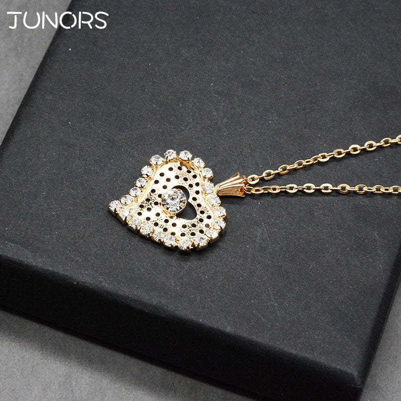 6 design Simple Love Heart Flower Pendant&Necklace Sliver/Rose Gold Chain Fashion Couple Jewelry