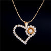 6 design Simple Love Heart Flower Pendant&Necklace Sliver/Rose Gold Chain Fashion Couple Jewelry
