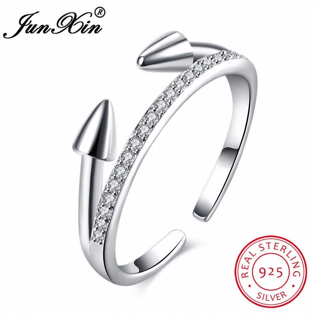 Fashion 925 Sterling Silver Ring Simple Design Vintage Wedding Engagement Rings For Women Love Jewelry Gifts