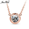 Female White Round Necklaces & Pendants 925 Sterling Silver/Rose Gold Filled Necklaces For Women Fashion Jewelry Gifts