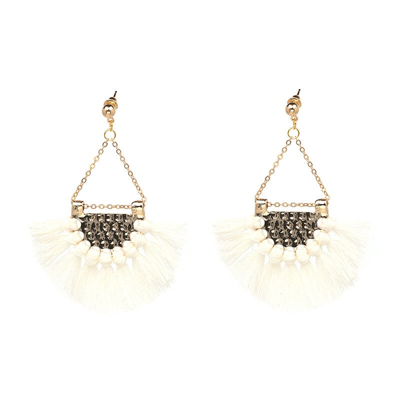 13 Colors 2020 New Fashion Fringing Earrings Statement Jewelry Tassel Long Earring For Women Wedding Dangle Drop Earrings