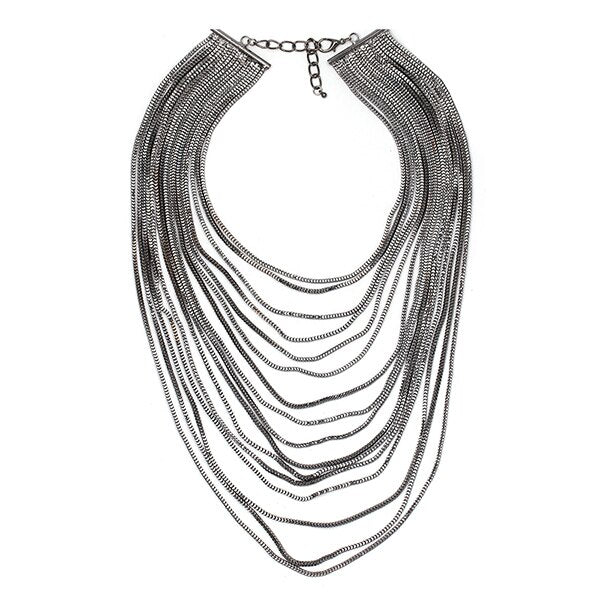 JURAN Gold Punk Collar Choker  2021 Metal Chain Tassel Necklace & PendantChoker Maxi Statement Necklace 3 Colors B1507 H2408-1