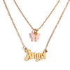 JUST FEEL Gold Silver Color Babygirl Letter Pendant Necklace for Women Multilayer Butterfly Clavicle Chain Necklace Jewelry Gift
