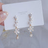 Luxury Plated 14K Real Gold Leaves Earring Delicate Micro Inlaid Cubic Zircon CZ Stud Earrings Wedding Jewelry Pendant
