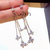 Luxury Plated 14K Real Gold Leaves Earring Delicate Micro Inlaid Cubic Zircon CZ Stud Earrings Wedding Jewelry Pendant