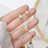 Luxury Plated 14K Real Gold Leaves Earring Delicate Micro Inlaid Cubic Zircon CZ Stud Earrings Wedding Jewelry Pendant