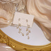 Luxury Plated 14K Real Gold Leaves Earring Delicate Micro Inlaid Cubic Zircon CZ Stud Earrings Wedding Jewelry Pendant