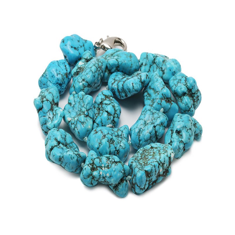 20x25-25x30mm Baroque Blue Simulated Turquoise Necklace