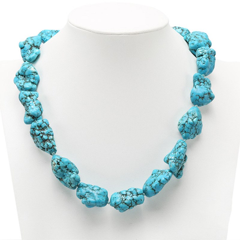 20x25-25x30mm Baroque Blue Turquoise Necklace