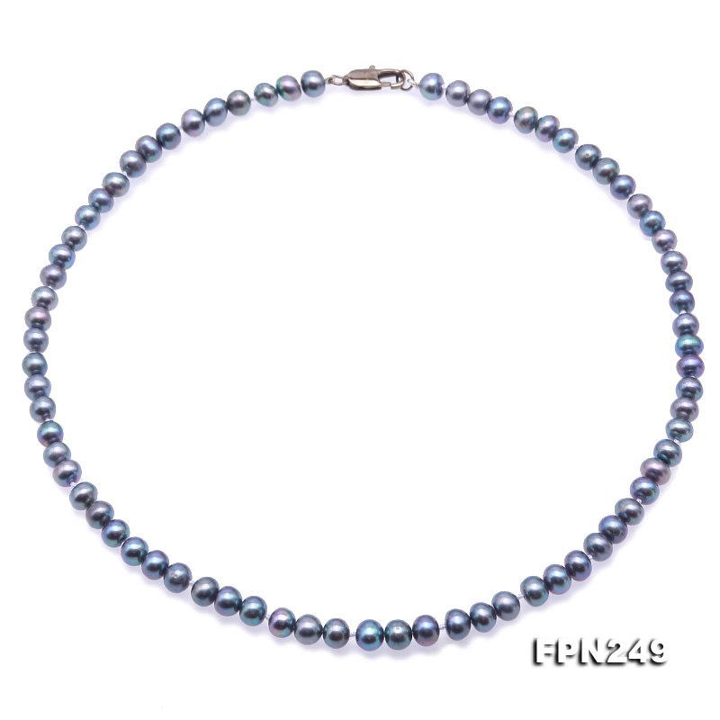 6-7mm Multicolor Pearl Necklace 925 Silver Natural Pearl Necklace Women Choker Necklace 18 (White Purple Pink)