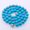 8.5-9mm Round Blue Turquoise Necklace Fine Jewelry 19