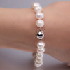 925 Silver Pearl Bracelet 10-11mm White Round Pearl Bracelet Wedding Party Gift