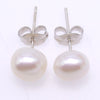 925 Sterling Silver Earrings Natural 6-10mm White Pearl Stud Earrings for Women - AAA Quality