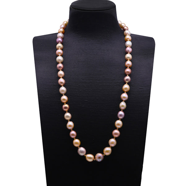 Baroque Pearl Necklace 10.5-15.5mm Multicolor Pearl Necklace Long