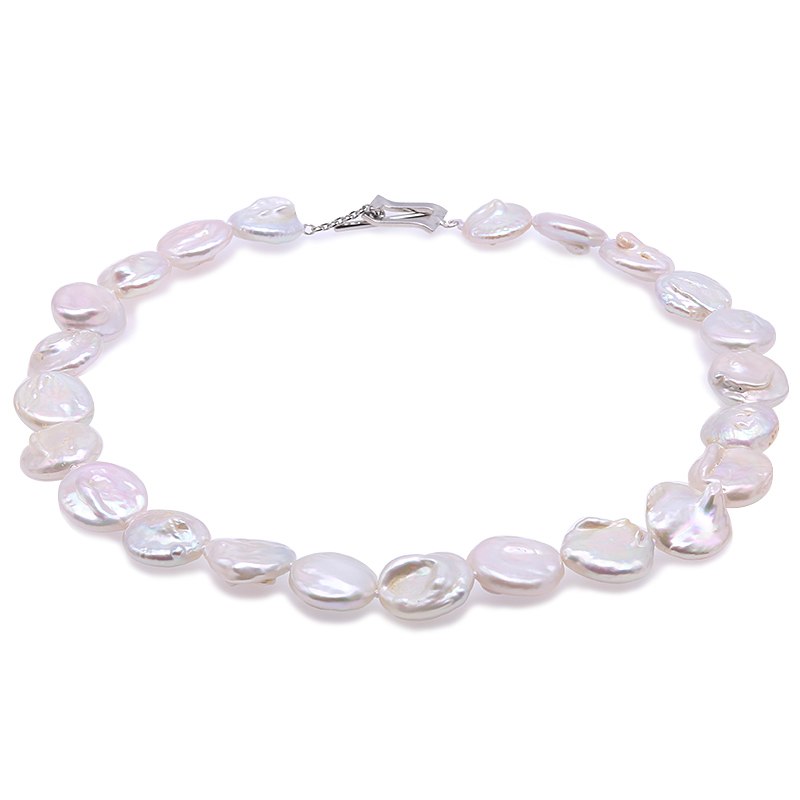 Baroque Pearl Necklace White and Lavender South Sea Cultured Necklace Party Jewelry Gift AAA 18