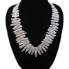 Classic White Baroque Cultured Biwa Pearl Necklace Party Jewery Gift AAA 19
