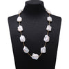 Classic White Baroque Cultured Pearl Necklace Party Jewery for Women Gift AAA 22 Inches