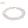 Classic White&Lavender Baroque Cultured Biwa Pearl Necklace Party Jewelry Gift AAA 19