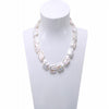 Classic White&Lavender Baroque Cultured Pearl Necklace Party Jewelry Gift AAA 19