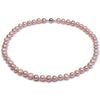 Genuine Purple Pink 6-7 mm Real Round Cultured Pearl Necklace 18