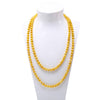 Long Pearl Necklace Yellow Cultured Pearl Necklace Party Jewery Gift