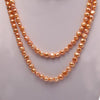 Long Pearl Necklace fashion Women Jewelry 7-8mm Yellow Green Real Pearl Opera Necklace 35