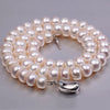 Pearl Necklaces Jewelry 5-12mm White Flatly Round Pearl Necklace Choker for Women 18