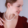 Pearl Necklaces Jewelry 5-12mm White Flatly Round Pearl Necklace Choker for Women 18