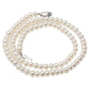 Real Pearl Necklace 5-8mm White Flatly Round Pearl Choker Necklace 16