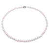 Real Pearl Necklace 5-8mm White Flatly Round Pearl Choker Necklace 16