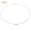 Tiny Size 3mm White Cultured Pearls Necklace Choker With Silver Pendant 16.5- Real Pearl Jewelry