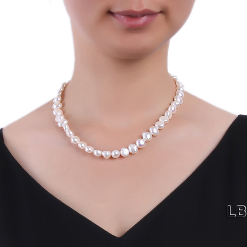 lusterous White South Sea Baroque Pearl Necklace 18 Inches