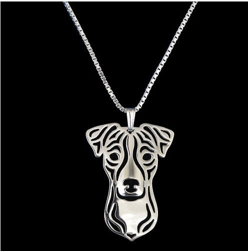 Jack Russell Terrier necklace pendant jewelry golden colors plated