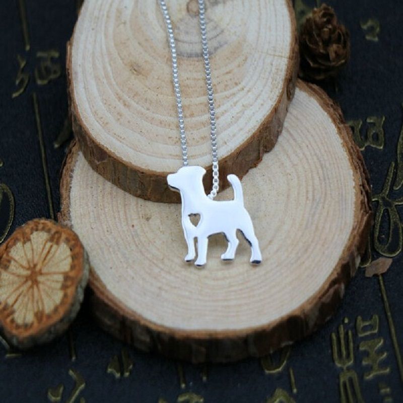 Jack Russell terrier  pet lover necklace dog pendant alloy jewelry golden colors plated