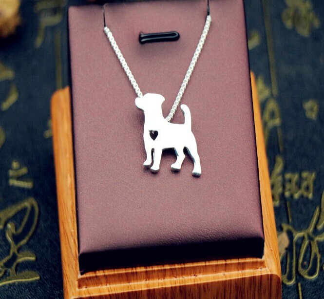 Jack Russell terrier  pet lover necklace dog pendant alloy jewelry golden colors plated