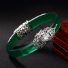 Jade bangles 925 sterling silver mosaic Chalcedony pure luster women bangles palace jewelry classic elegant design nice gift