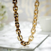 Jaeeyin 2021 Jewelry Chunky Metal Resin Link Chain Leopard Choker Gold Color Necklace s Gift For Women Lady