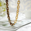 Jaeeyin 2021 Jewelry Chunky Metal Resin Link Chain Leopard Choker Gold Color Necklace s Gift For Women Lady