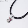 Cute Little Girl Pendant Necklaces Silver Color Metal Girl Charm Chain & Link Necklace Kids Birthd Gift SKU04