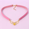 Japan Anime Choker Necklace Two Color Magic Card Cherry Wing Five-Pointed Star Pink Collar Necklace Beautiful Accessories