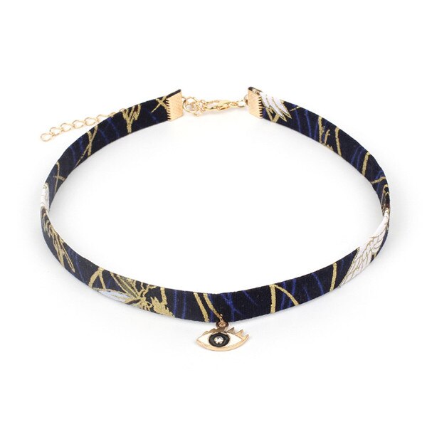 Japan Fabric Printed Fox Cat Hands Summer Girls Woman Choker Vintage Clavicular Chain Short Necklace Jewelry-YY