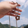 Japan Korea Ins Chic Harajuku Kawaii Choker Stainless Steel Flower Beads Necklace Women Gothic Colar Streetwear Jewelry