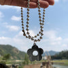 Japan Korea Ins Chic Harajuku Kawaii Choker Stainless Steel Flower Beads Necklace Women Gothic Colar Streetwear Jewelry