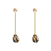 Japan Korean design jewelry elegant water droplets hollow crystal earrings long gold chain earrings for women