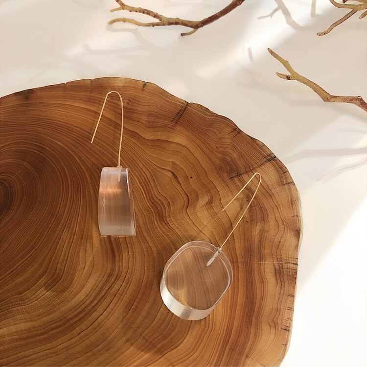Japan South Korea Design Modern Women's Jewelry Color Transparent Acrylic Long Earrings