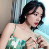 Japan and South Korea design jewelry  copper inlaid zircon earrings elegant love earrings for women gift